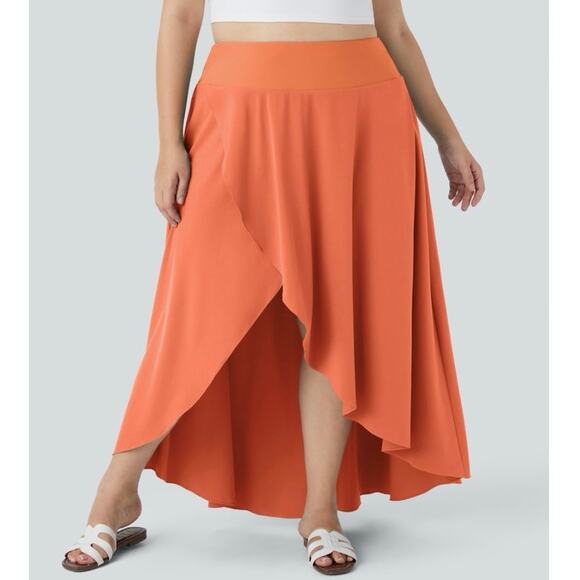 Halara Size 3X Breezeful High Waisted High Low Ruffle Flowy Midi Quick Dry Skirt - Picture 1 of 7